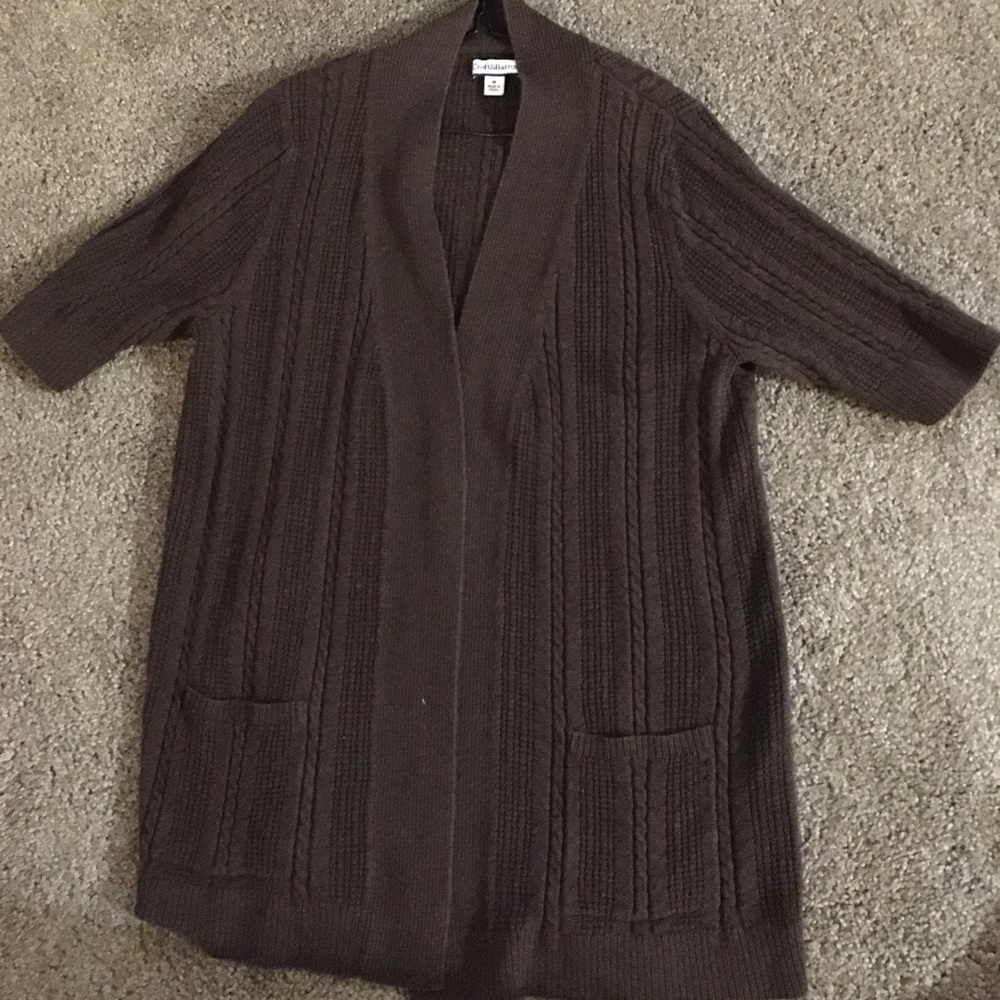 Brown sweater overcoat